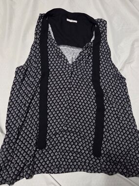 Maurices Black & White Tie-Neck Sleeveless Camisole
